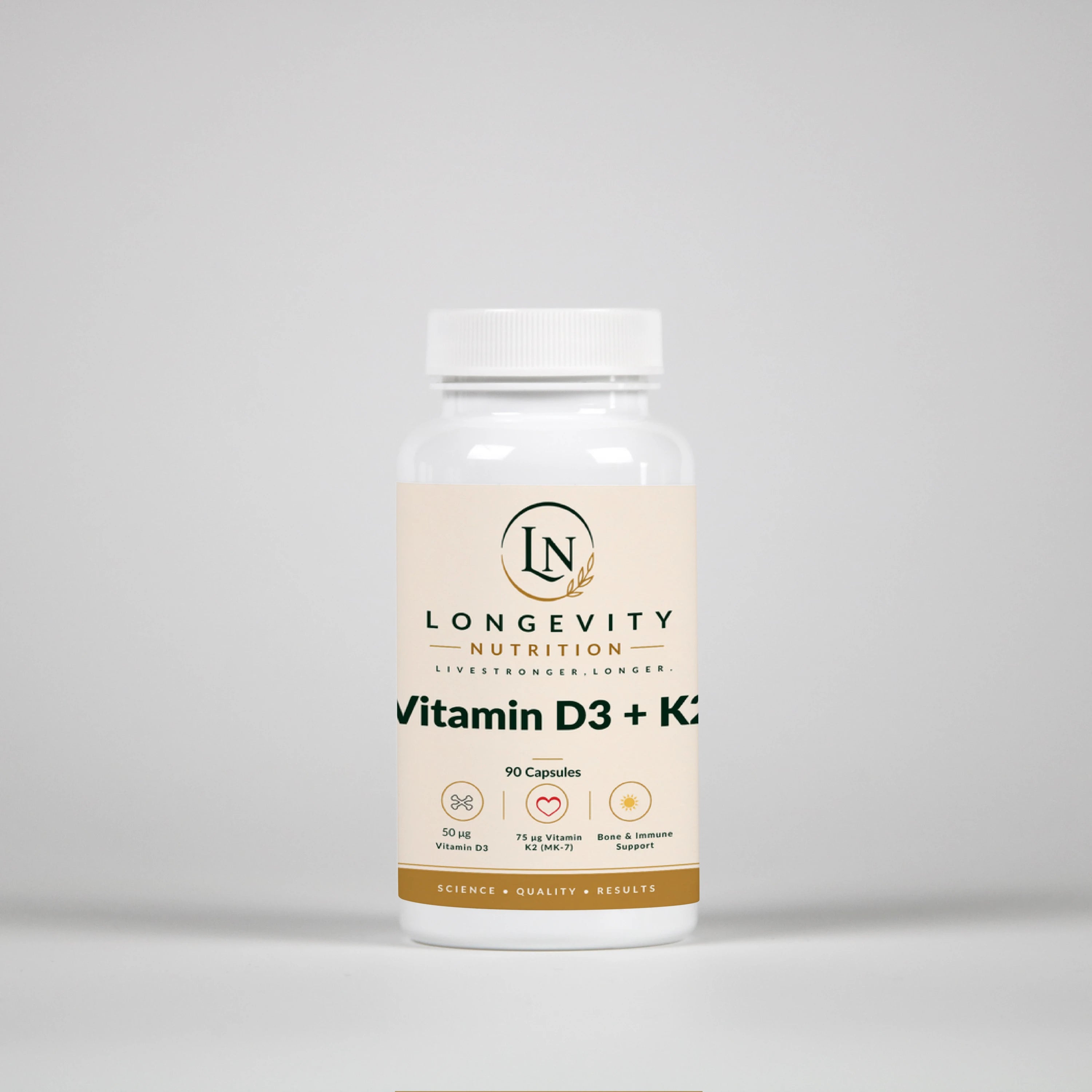 Vitamin D3 + K2 – 90 Capsules