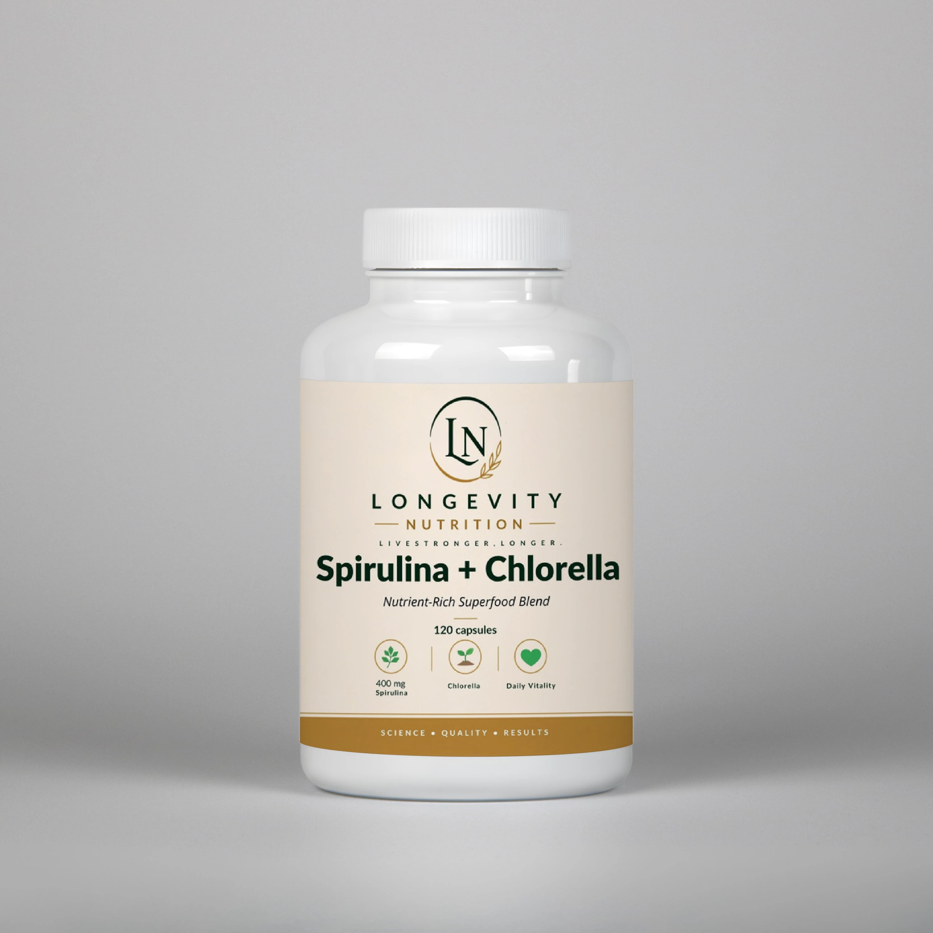 Spirulina + Chlorella - 120 Capsules