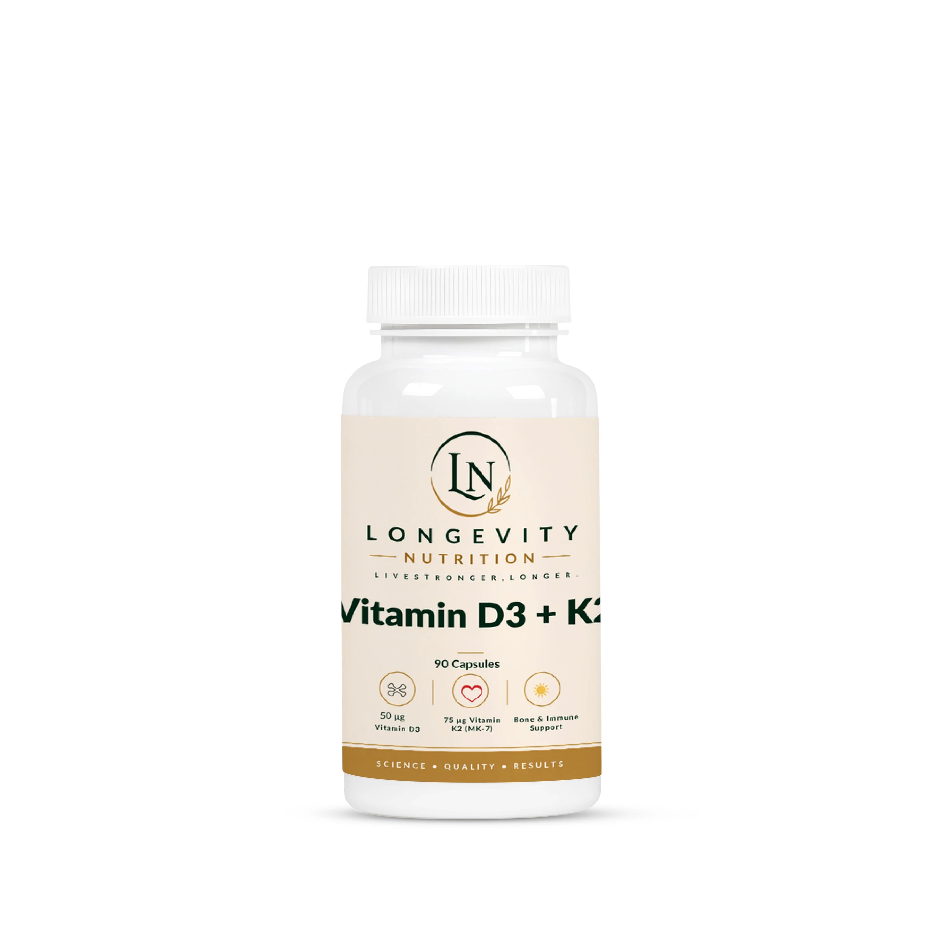 Vitamin D3 + K2 – 90 Capsules